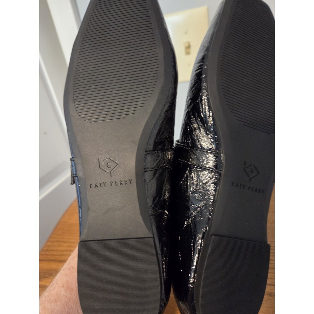 NIB Katy Perry Evie Mary Janes Slip On Flats Black Woman's Size 8.5 - Picture 4 of 4